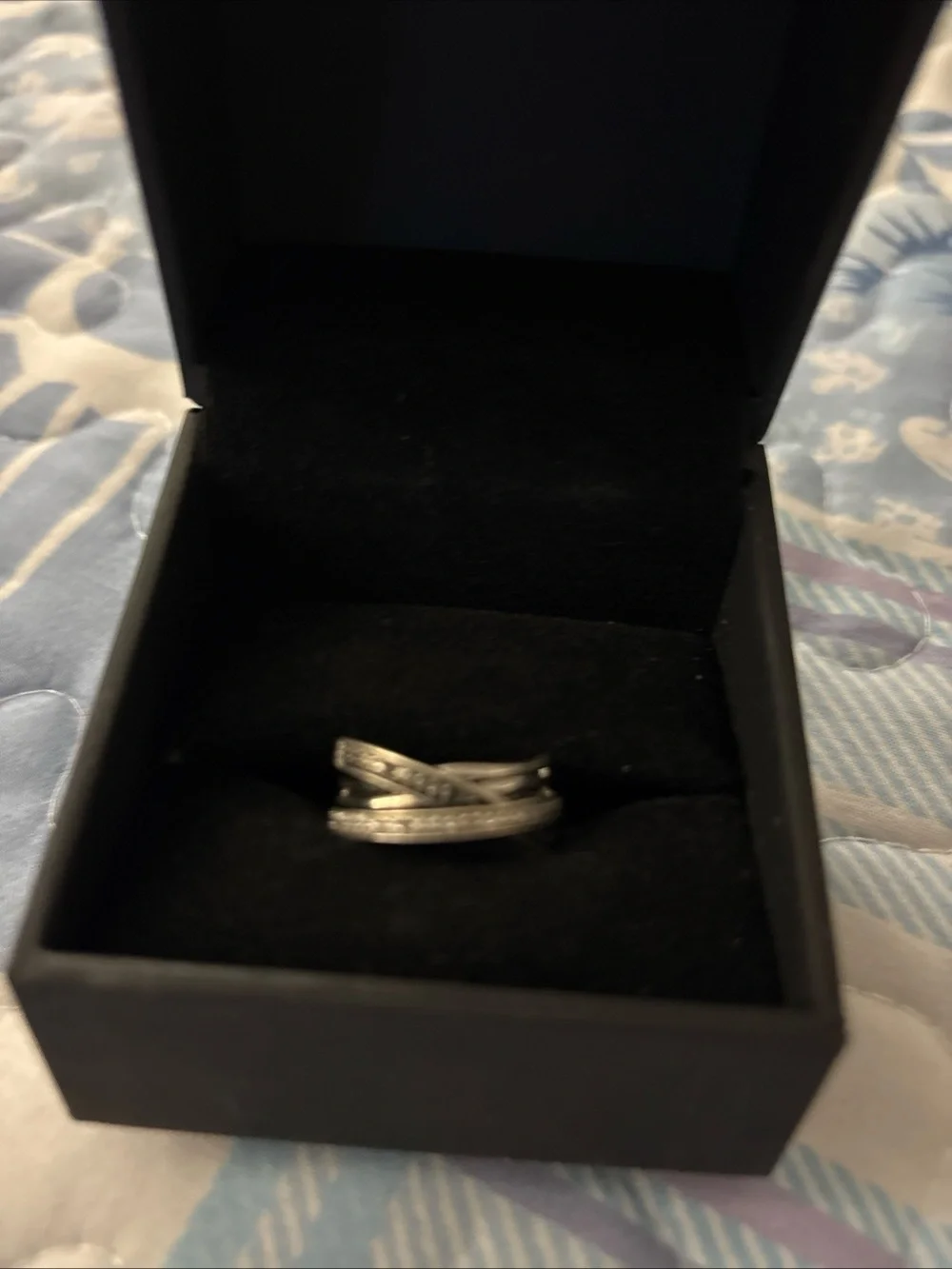 Kay Jewelers Silver Crisscross Pave Ring